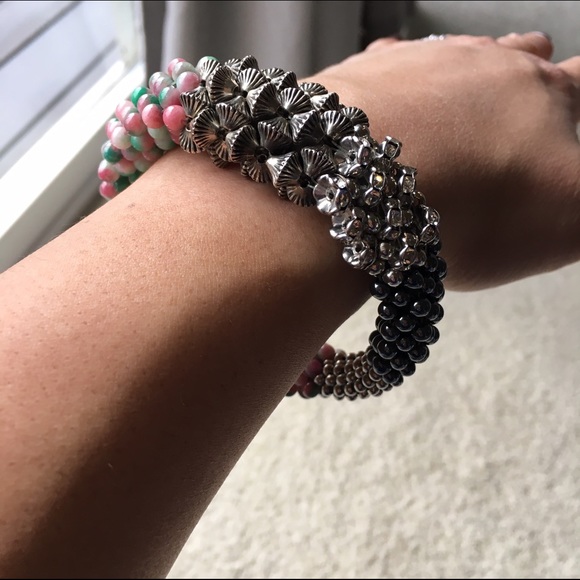 Anthropologie Mixed Media Bangle Bracelet - Picture 2 of 4